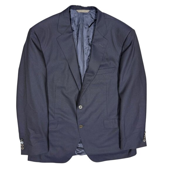 Samuelsohn Blazer Super 130's Wool Sport Coat Mesh Pearl Buttons Blue 44R - Picture 1 of 11